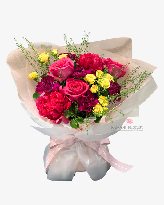 BQ 2112 牡丹康乃馨花束