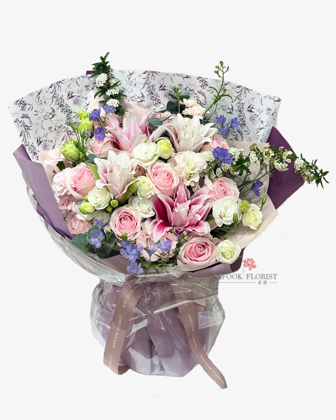 MD 022 玫瑰百合花束