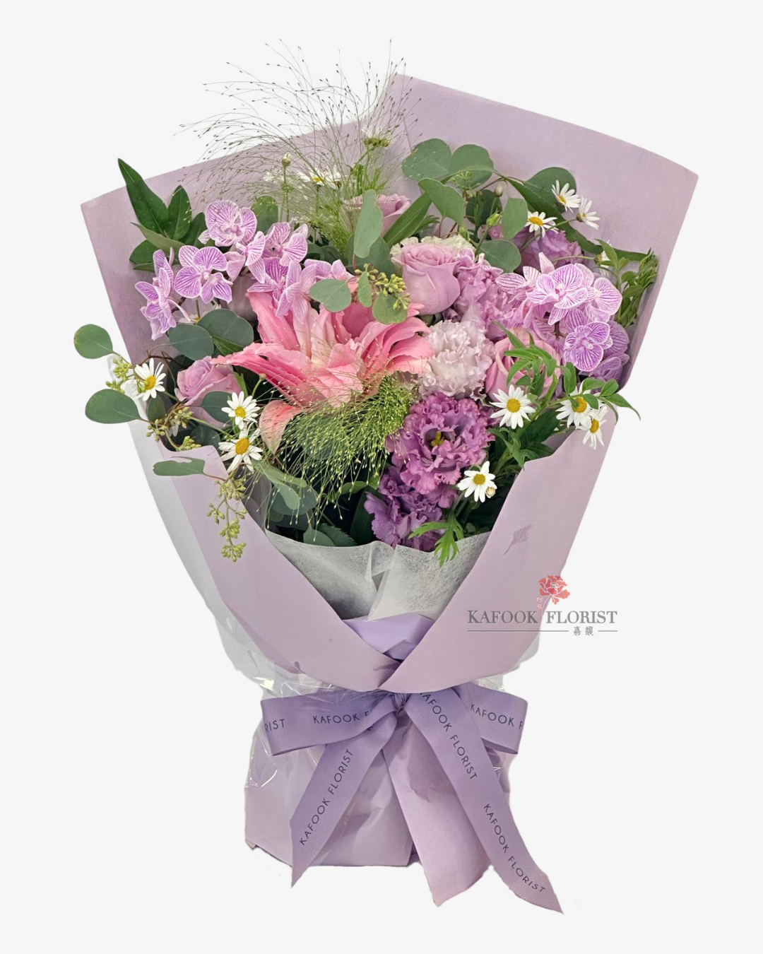 BQ 2060 玫瑰蘭花百合花束